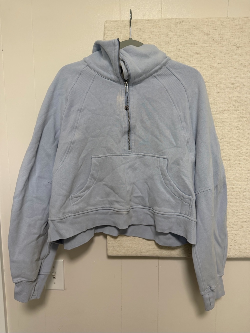 lululemon athletica Light Blue Half-Zip Hooded Sweatshirt